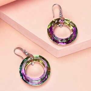 Crystal Iridescent statement Dangle Earrings